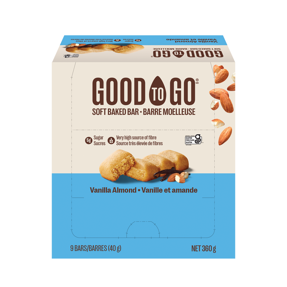 A box of GOOD TO GO Vanilla Soft Baked Bars.
