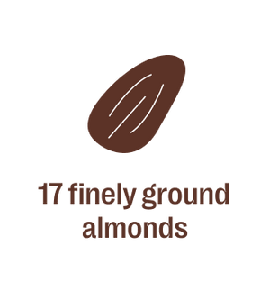 17 finely ground almonds.