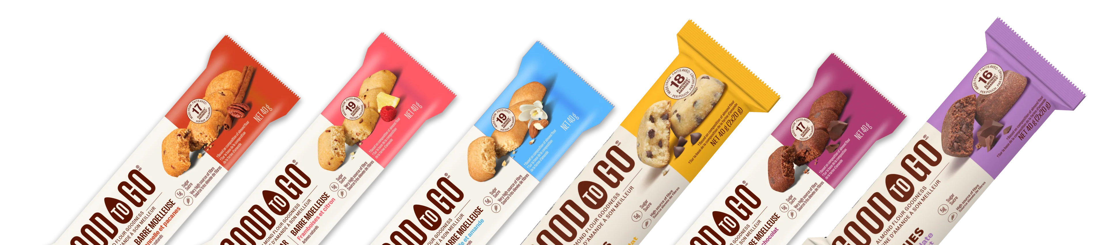 Individually wrapped snacks from GOOD TO GO, including GOOD TO GO Brownies, Blondies and Soft Baked Bars.